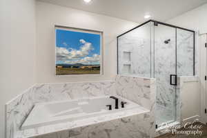 Luxurious Master Bath With Mountain Views