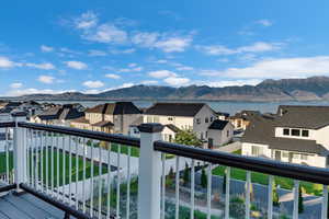 Balcony with a mountain view