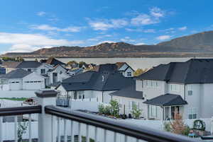 Exterior space featuring a mountain view