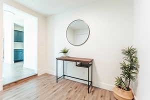 Entryway featuring light wood-type flooring