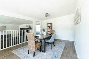 Dining area featuring hardwood / wood-style floors