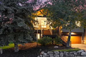 View of front of home featuring a garage