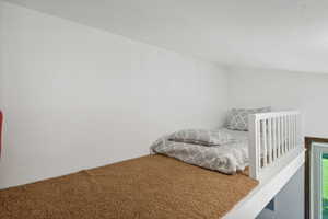 Bedroom featuring carpet floors