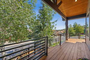 View of wooden deck