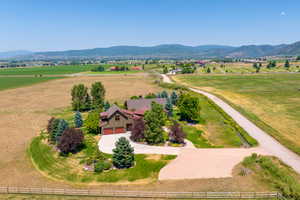 Bird's eye view with a rural view and a mountain view