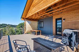 View of wooden deck