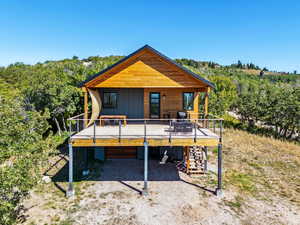 View of front of property with a deck