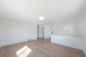 Interior space featuring light hardwood / wood-style flooring