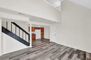 Interior space featuring light hardwood / wood-style vinyl flooring