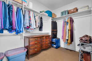 Spacious closet with carpet