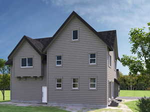 Exterior rendering to give an idea of intended finishes (charcoal option).