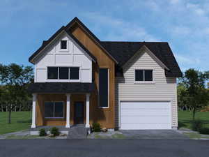 Exterior rendering to give an idea of intended finishes (greige option).