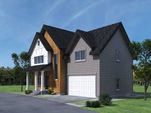 Exterior rendering to give an idea of intended finishes (charcoal option).