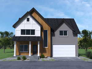 Exterior rendering to give an idea of intended finishes (charcoal option).