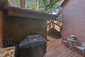 Deck featuring grilling area