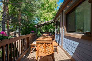 View of wooden deck