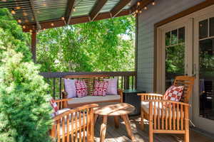 Wooden deck with a pergola