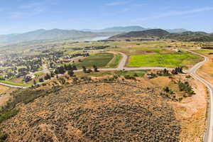 Aerial view featuring a mountain view and a rural view