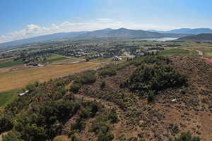 Aerial view featuring a mountain view and a rural view