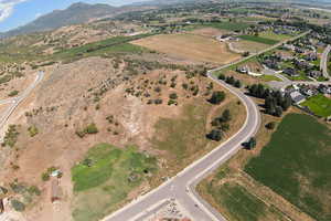 Aerial view featuring a mountain view and a rural view