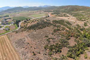 Bird's eye view with a mountain view and a rural view