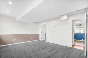 View of carpeted spare room