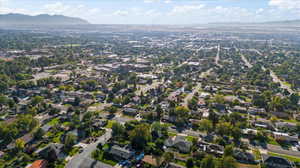 Aerial view featuring a mountain view