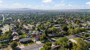 Drone / aerial view with a mountain view