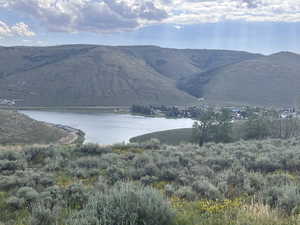 View of mountain feature with a water view