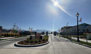 View of street with a mountain view