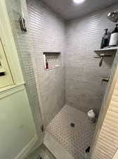 Bathroom with an enclosed shower