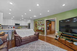 Living room featuring light wood-type flooring