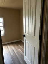 Unfurnished room featuring light hardwood / wood-style flooring