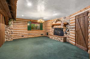 Cozy living room in basement