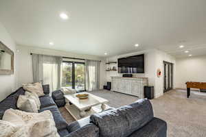 View of carpeted living room