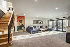 View of carpeted living room