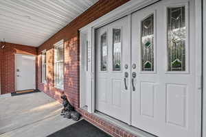 Glass double doors are stylish and functional. The primary entrance to a building or home.