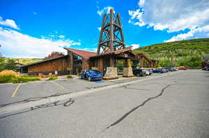 View of building exterior with a mountain view