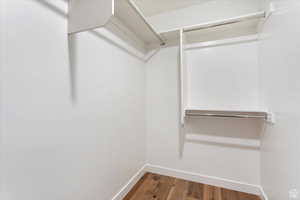 Walk in closet featuring hardwood / wood-style flooring