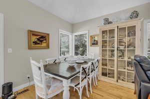 Dining space featuring light hardwood / wood-style floors