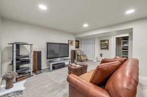 View of carpeted living room