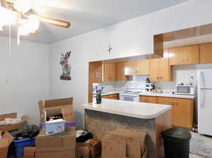 Dining room looking into kitchen