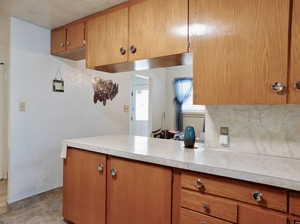 Kitchen looking into dining room