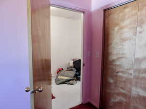 Accessory dwelling view into the storage room or future laundry room.