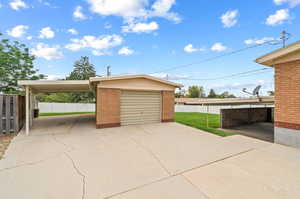 Garage with a carport