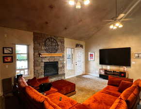 Cozy Family room with fireplace