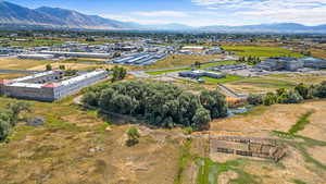 Drone / aerial view with a mountain view