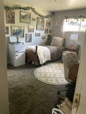 Bedroom featuring carpet floors