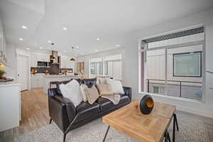 Living room featuring light hardwood / wood-style floors