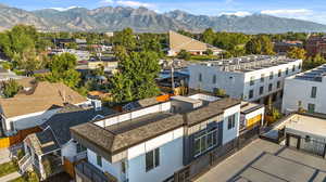 Drone / aerial view with a mountain view